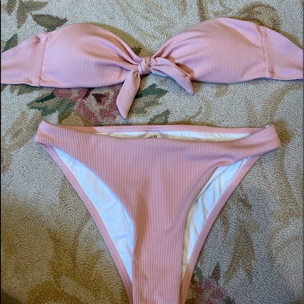 Light pink bandeau bikini